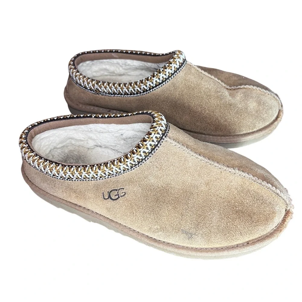 UGG Tasman‎ Suede Slippers Chestnut Brown 1019066K Kids Size 4 Mens 4 Womens 6